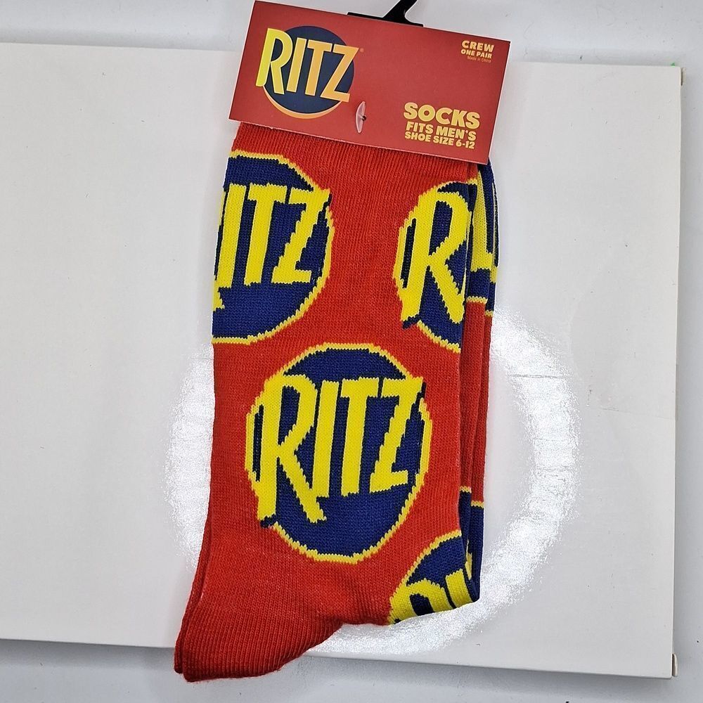 Ritz Cracker crew socks fun graphic novelty accessory